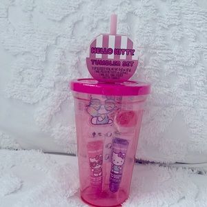 Hello Kitty Tumbler Set. Includes polish, lip gloss , stickers and more
